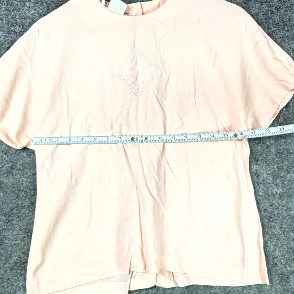 Vintage Nicole Blake Blouse Womens M Petites Pink Soft Minimal‎ Basics Office